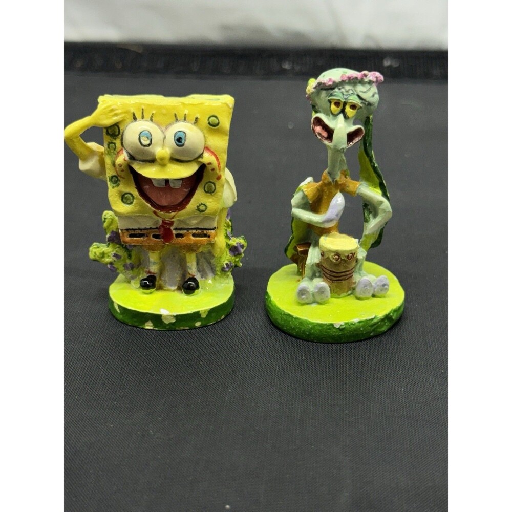 SpongeBob SquarePants + Squidward Aquarium Fish Tank Decor Figures 2006